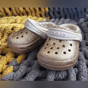 CROCS Kids Glitter Slippers Sz 4c